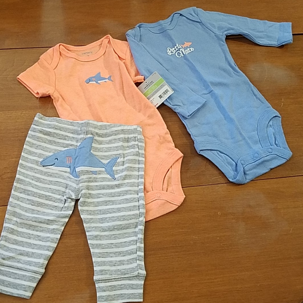 NWT Carter's 3 piece shark set